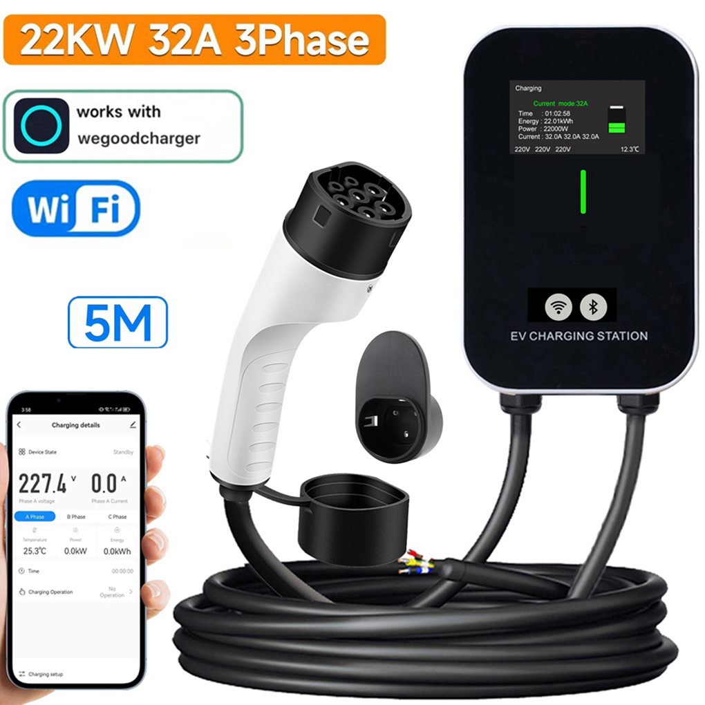 Ev Charger Type 2 22Kw 32A 3 Phase - TYPE-2 Wallbox EV chargeur 7KW 11KW