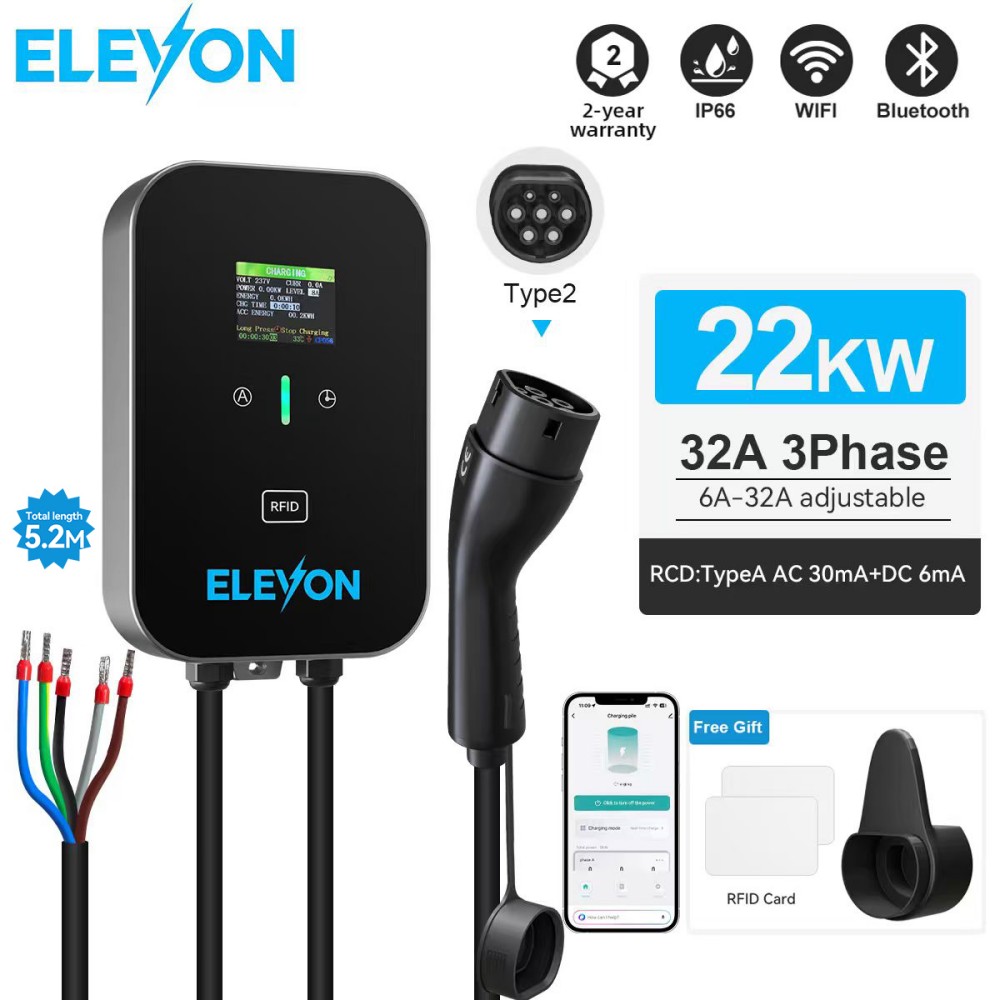 Ev Charger Type 2 22Kw 32A 3 Phase - Station de recharge ELEVON EV 22KW