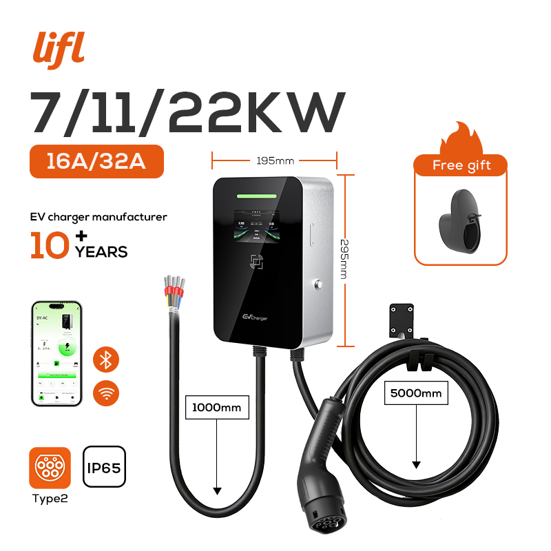 Ev Charger Type 2 22Kw 32A 3 Phase - Lifl 7KW 11KW 22KW Wallbox Triphasé