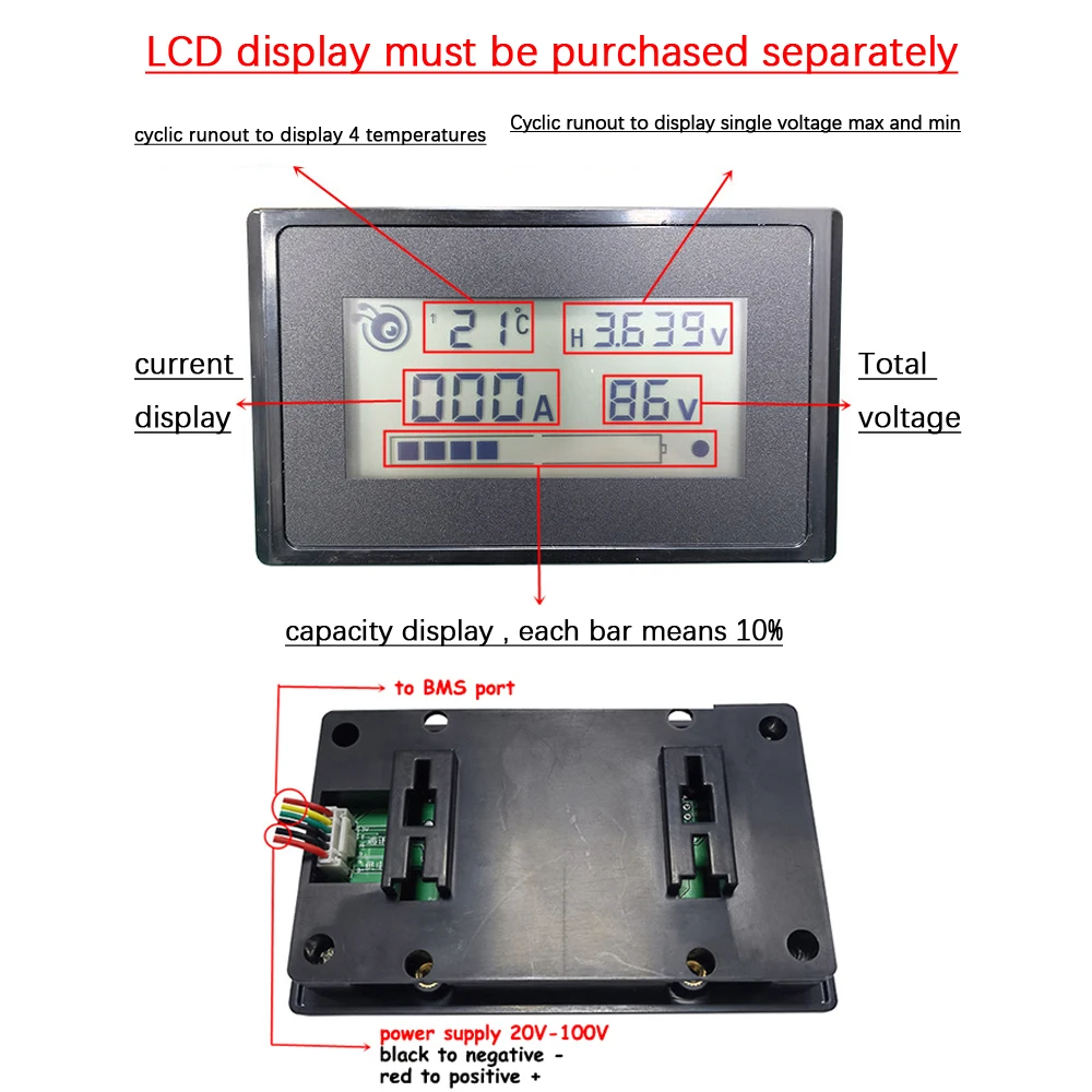 BMS Bluetooth intelligent 10S  - Smart Bms 24S 200A Bluetooth Lifepo4 avis et prix