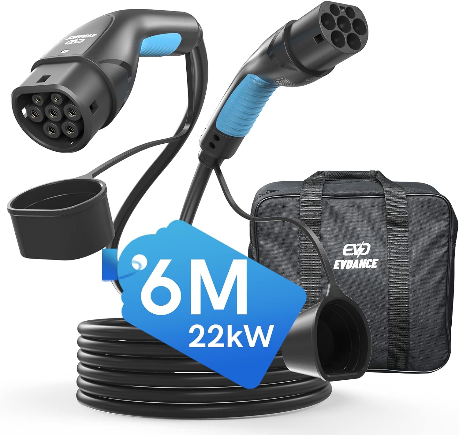 EVDANCE 6/8/10M câble de charg - Ev Charger Type 2 22Kw 32A 3 Phase avis et prix